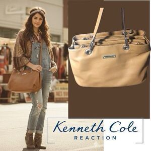 Kenneth Cole Reaction Tote Tan Hobo Bag